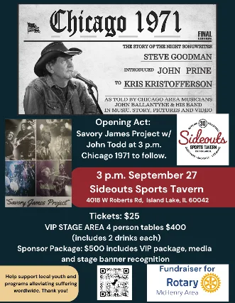 Chicago 1971 & John Todd w/ Savoy James Project Rotary Club Of McHenry Fundraiser