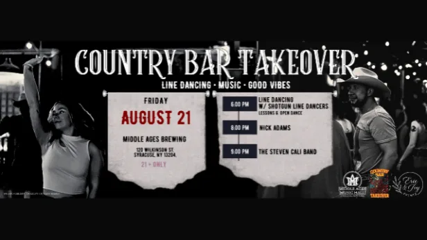 Country Bar Takeover w/ Line Dancing + Nick Adams + Steven Cali Band