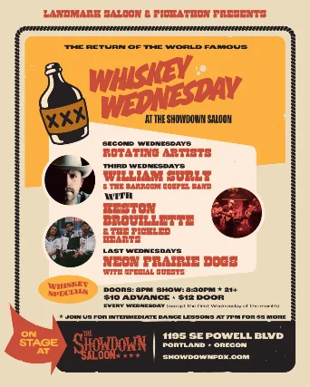 Whiskey Wednesday with William Surly & the Barroom Gospel and Keston Brouillette & the Pickled Hearts