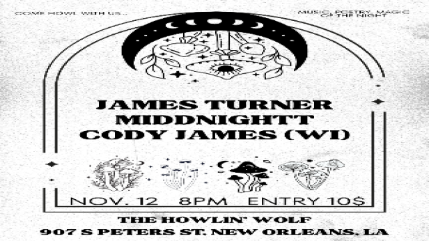 Cody James w/ Middnightt & James Turner