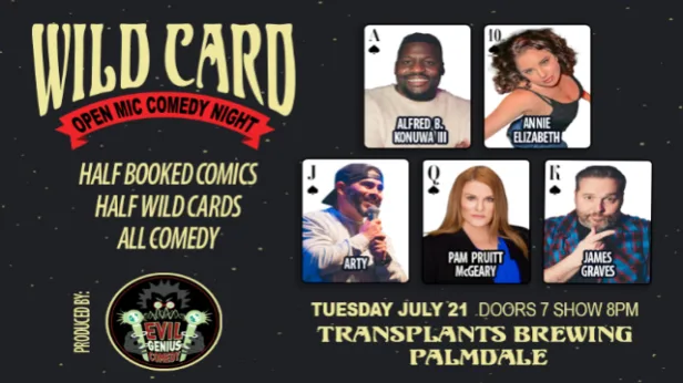 FREE SHOW: WILD CARD COMEDY SHOW AND OPEN MIC