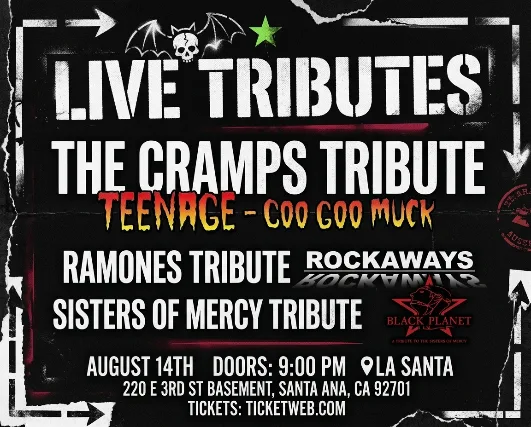 CRAMPS, RAMONES AND SISTERS OF MERCY TRIBUTES