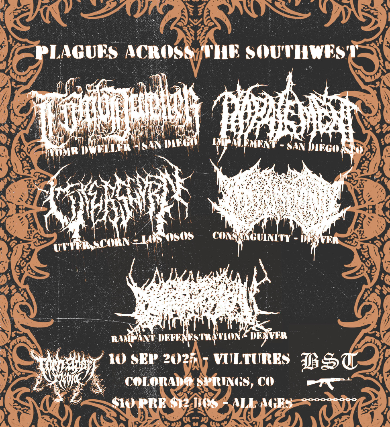Tomb Dweller, Impalement, Utter Scorn, Consanguinity, Rampant Defenstration