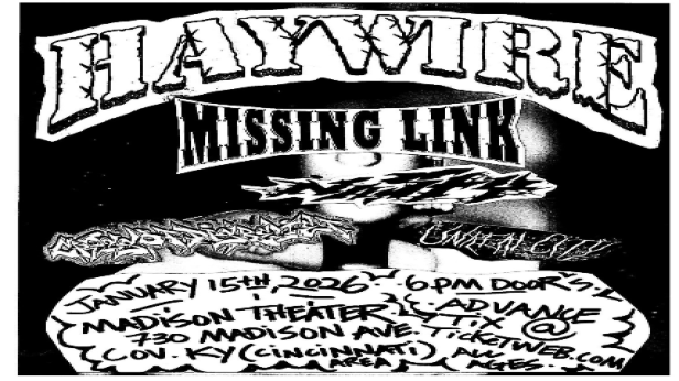 Haywire, Missing Link, Nasty, Cross Of Disbelief, Unreal City