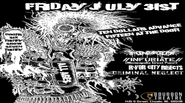 Mindrott, Infuriate, River City Rejects, Criminal Neglect