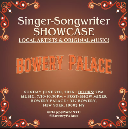 Singer-Songwriter Showcase + Mixer