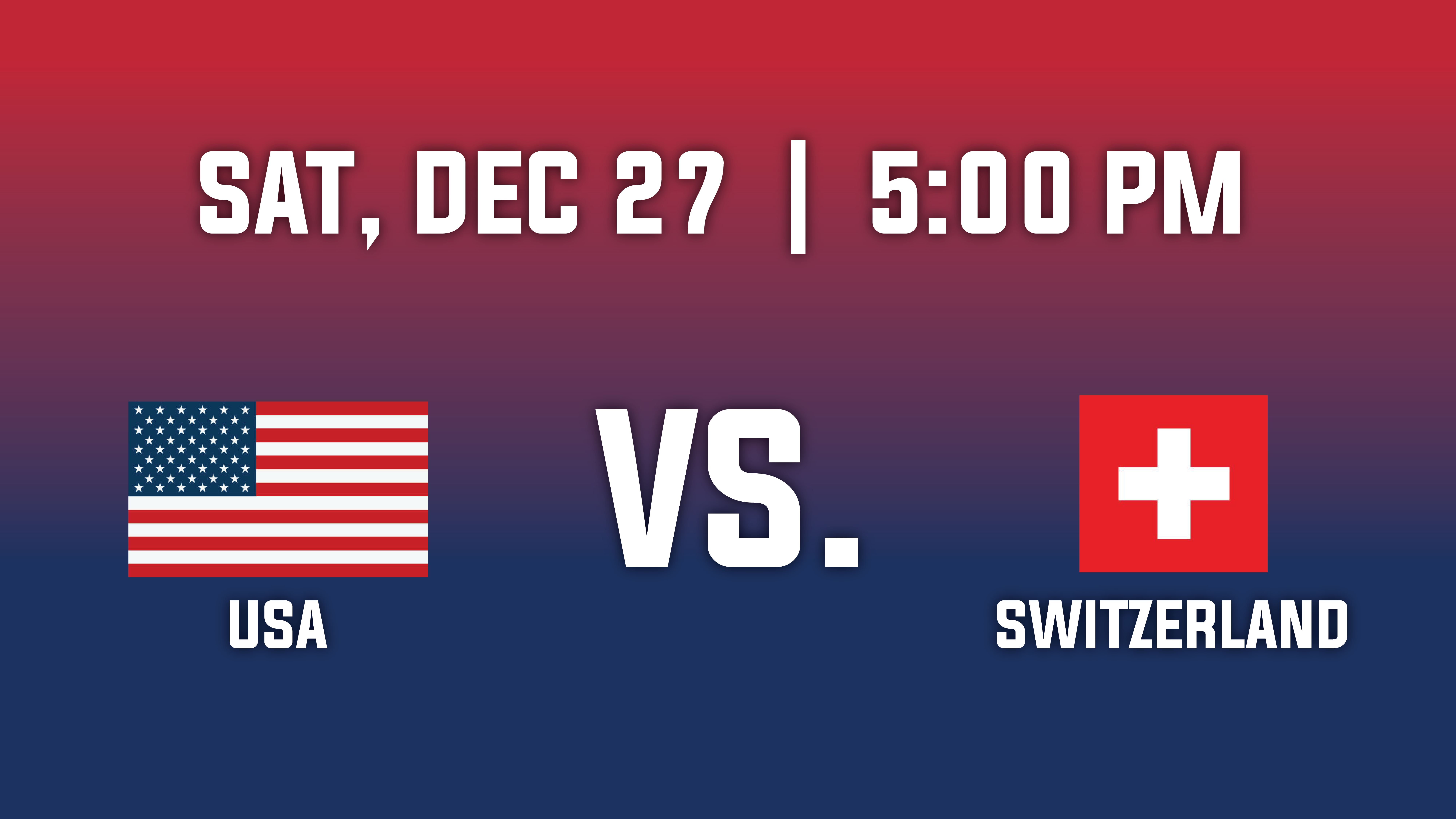 2026 IIHF World Junior Championship-Group A - USA v. Switzerland