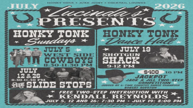 The Slide Stops, Free Two Step Lessons w/ Kendall 7:30-8:30