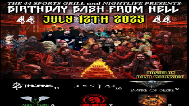 July Birthday Bash From Hell featuring Sectas, 24 Thorns, Empire of Dezire, Burn'd Bridges, I Don't Konform, Bryon Mogul