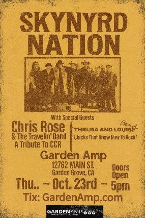 Lynyrd Skynyrd, CCR, Bob Dylan Tributes + Thelma and Louise Band