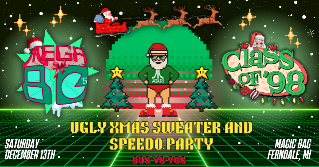 80s vs 90s: Ugly Sweater and Speedo Party