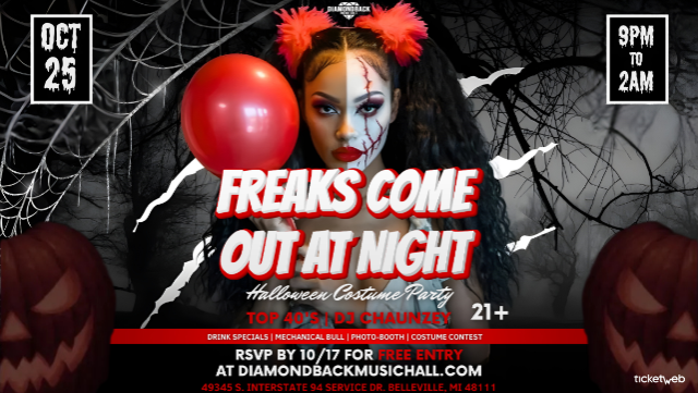 FREAKS COME OUT AT NIGHT: Halloween Costume Party!