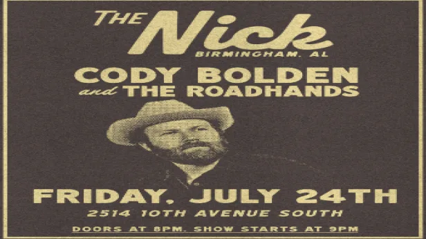 Cody Bolden & The RoadHands & Bike + Classic Car Show Friday 7/24 at The Nick