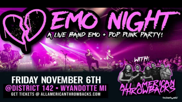 EMO NIGHT WITH ALL AMERICAN THROWBACKS - POP PUNK / EMO PARTY BAND