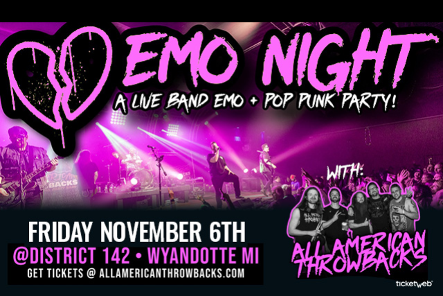 EMO NIGHT WITH ALL AMERICAN THROWBACKS - POP PUNK / EMO PARTY BAND