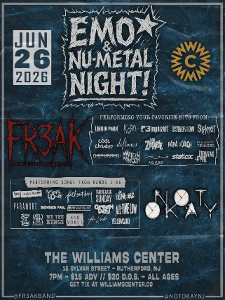 Live Band Nu-Metal and Emo Night - Featuring Freak (A Tribute to Nu-Metal) and Not Okay (Live Emo Band)