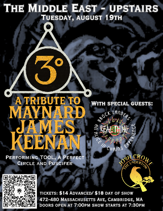 3 Degrees - A Tribute To Maynard James Keenan, Real Thing - An Alice In Chains Experience, Josh Crow The Undertow