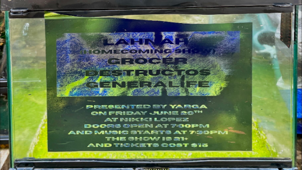 Yarga Presents: Lanah (homecoming show), Grocer, Destructos and Generalife