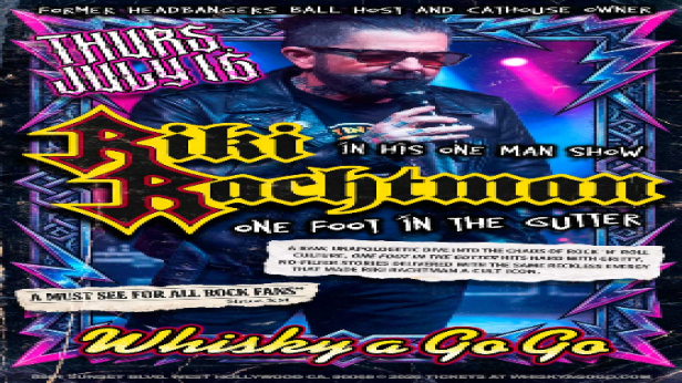 RIKI RACHTMAN in his one man show ONE FOOT IN THE GUTTER