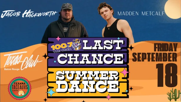 100.7 The Tiger Presents: Last Chance Summer Dance w/ Jacob Hackworth