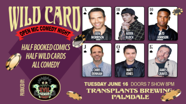FREE SHOW: WILD CARD COMEDY SHOW AND OPEN MIC
