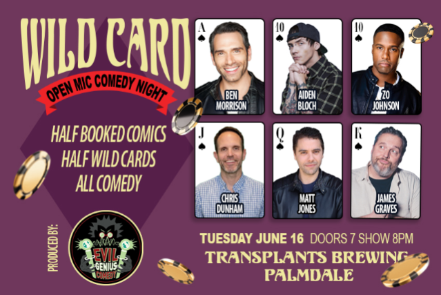 FREE SHOW: WILD CARD COMEDY SHOW AND OPEN MIC