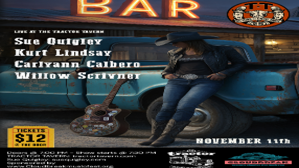 Cloudbreak Presents: Songwriters Round ft: Sue Quigly, Kurt Lindsay, Carly Anne Calbero, Willow Scrivner (seated)