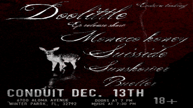 Doolittle EP Release show w/ Monaco Honey, Suisside, Sunshower, and Bueller
