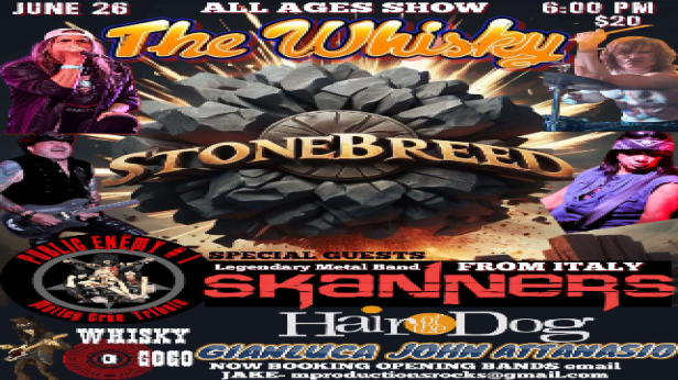 Stonebreed, Halfway to Happening, JD Nash, Skanners , Hair Of The Dog , Gianluca John Attanasio , Hard Handed, Crue 2