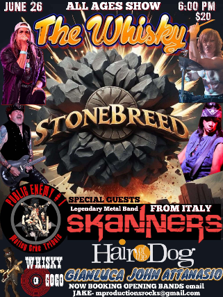 Stonebreed, Halfway to Happening, JD Nash, Skanners , Hair Of The Dog , Gianluca John Attanasio , Hard Handed, Crue 2