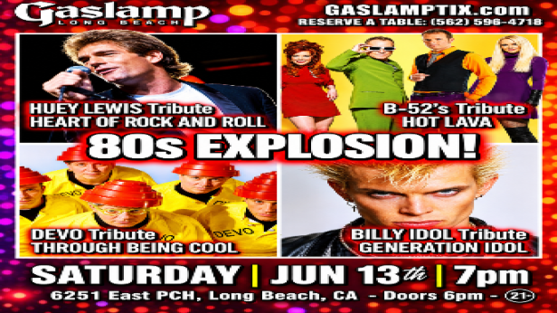 80's EXPLOSION!  TRIBUTES to HUEY LEWIS + BILLY IDOL + B-52s + DEVO