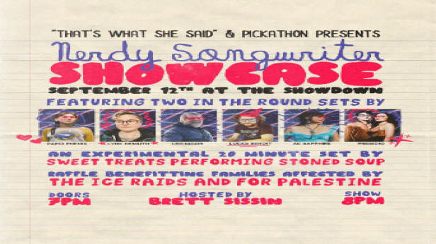 The Portland Nerdy Songwriter Showcase featuring Sweet Treats, Presidio, AC Sapphire, Lucas Benoit, Leo Moon, Lynx DeMuth and Darci Phenix