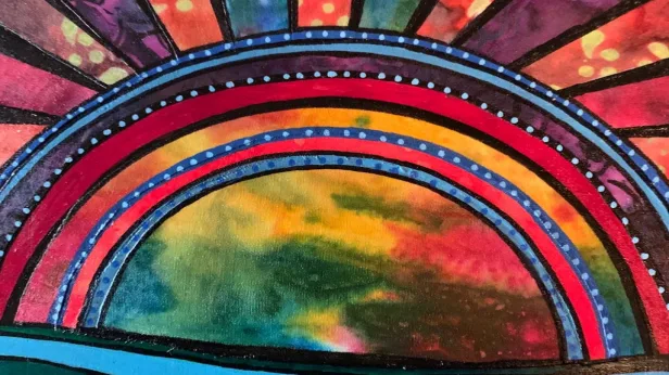 Mixed Media Rainbow Paint Night