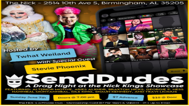 Send Dudes at The Nick Sunday June 7th, Doors 7pm