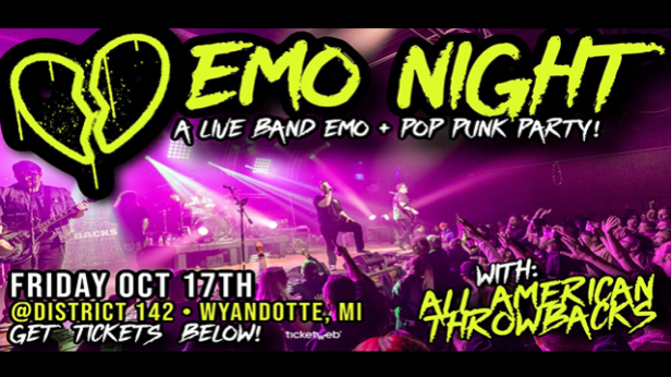 EMO NIGHT WITH ALL AMERICAN THROWBACKS - POP PUNK / EMO PARTY BAND
