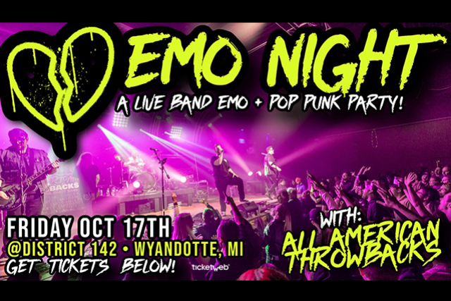 EMO NIGHT WITH ALL AMERICAN THROWBACKS - POP PUNK / EMO PARTY BAND