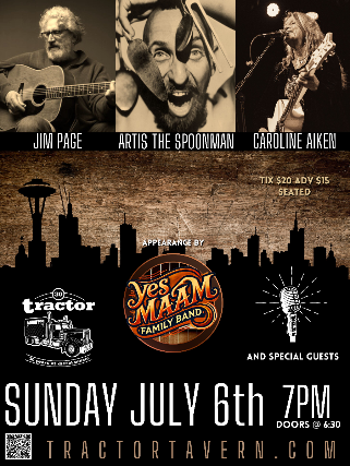 A Celebration of Seattle Music Icons fting Artis the Spoonman w/ Caroline Aiken and the Yes Ma'am Family Band (partially seated)