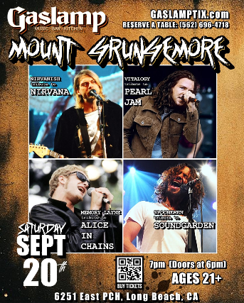 PEARL JAM + NIRVANA + ALICE IN CHAINS + SOUNDGARDEN TRIBUTES  (Vitalogy + Nirvanish + Memory Layne + Spoonmen)