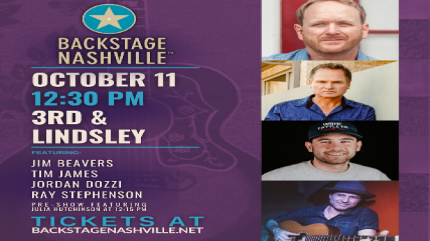 (SOLD OUT) BACKSTAGE NASHVILLE! DAYTIME HIT SONGWRITERS SHOW featuring Jordan Dozzi & Ray Stephenson + Julia Hutchinson