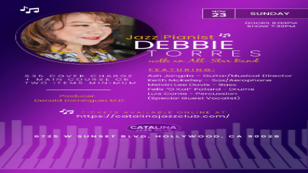 Jazz Pianist DEBBIE TORRES with an All-Star Band!