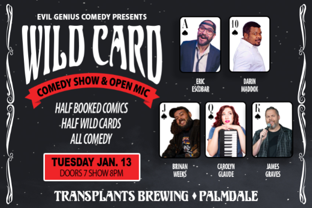 FREE SHOW: WILD CARD COMEDY SHOW AND OPEN MIC