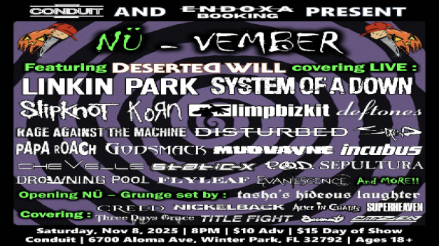 Nu-Vember: A NuMetal Cover Show w/ Deserted Will
