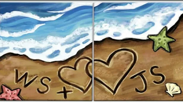 Date Night Duet Ocean Waves in the Sand