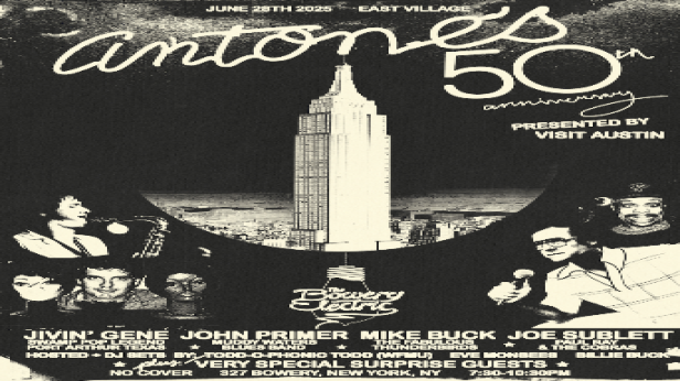 Antone's 50th Super Blues Party: Swamp Pop Legend Jivin' Gene, John Primer (Muddy Waters Band), Mike Buck (The Fabulous Thunderbirds), Joe Sublett (Paul Ray & the Cobras) and Surprise Guests! Hosted +