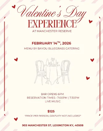 The Manchester Reserve - Valentines Day Dinner Experience