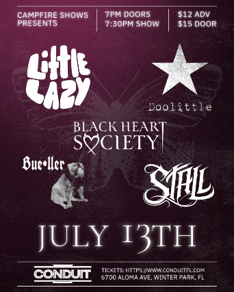 Campfire Shows Presents: Little Lazy, Doolittle, Black Heart Society, Bueller, and Stall
