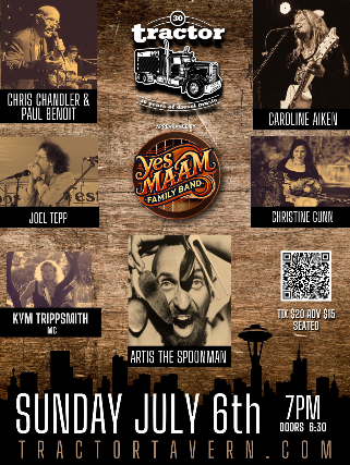 A Celebration of Seattle Music Icons fting Artis the Spoonman w/ Caroline Aiken and the Yes Ma'am Family Band (partially seated)