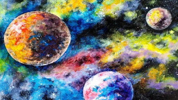 Galaxy Spray Paint Night