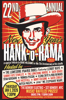 New Year's Hank-O-Rama with The Lonesome Prairie Dogs and Butch Phelps