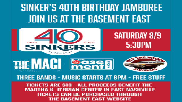 Sinker's 40th Birthday Jamboree w/ Off the Wagon Bluegrass & The Magi with Special Guests